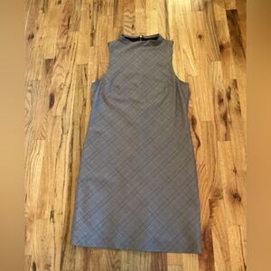 Sleeveless Banana Republic Mock neck Brown Plaid Dress